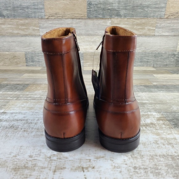 Florsheim Midtown Mens Boots Sz 11 3E Cognac Leather Plain Toe Side Zipper main image 7